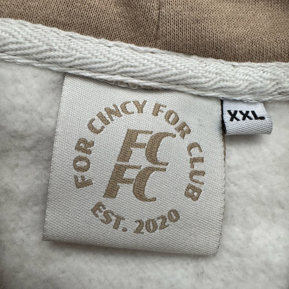 #105 FC CINCINNATI (FOR CINCY FOR CLUB) Stylish White and Tan Hoodie - Picture 3 of 16